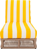 SAFAVIEH Outdoor Collection Gillian Heather Tan & Yellow Stripe Chaise Lounge by SAFAVIEH