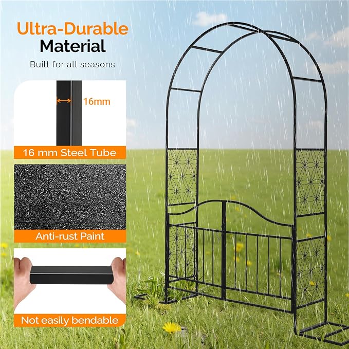 VINGLI Garden Arch Trellis, 7.6ft Garden Arch - Image 6
