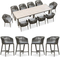 PURPLE LEAF 11 Pieces Outdoor Dining Table and Chairs Set Patio Dining Set by PURPLELEAF