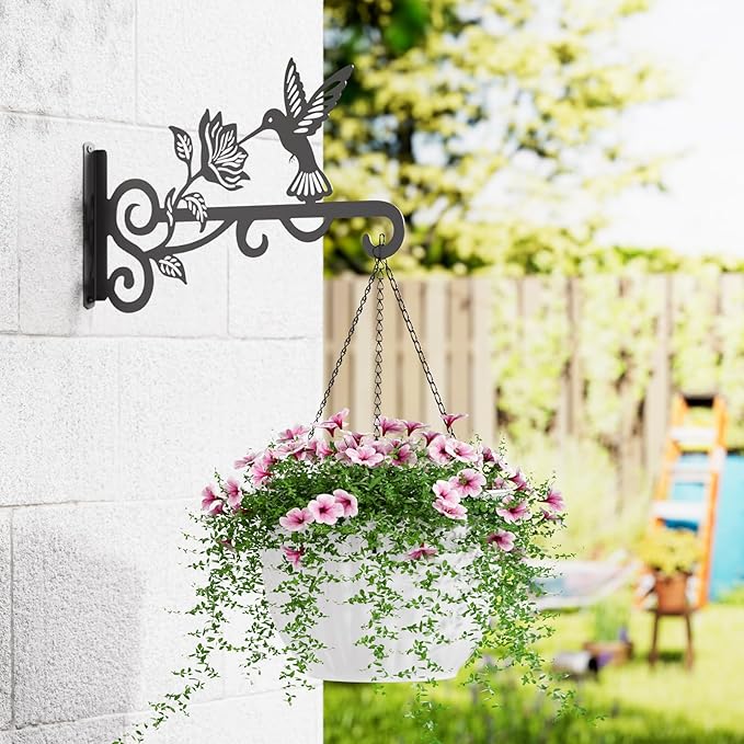 4-Pack Aesthetic Plant Hangers Outdoor – 10 Inch Metal Hanging Plant Bracket - Image 2