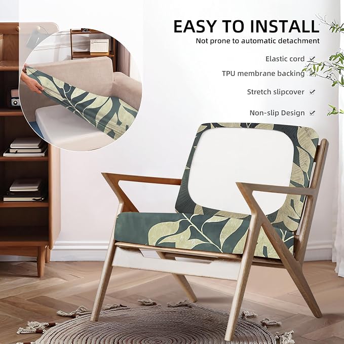 8Pcs Outdoor Cushion Covers, Patio Cushion Covers, Stretch Elastic Slipcovers - Image 5