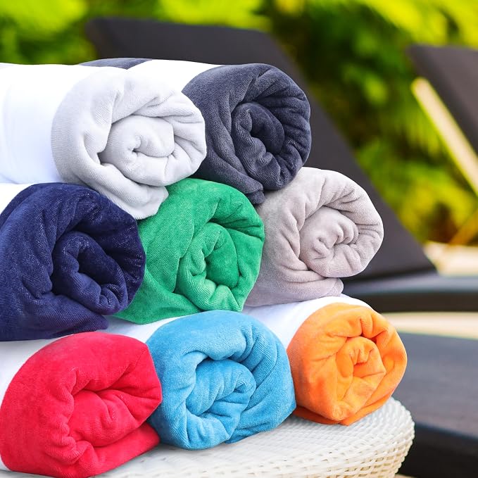 Superior Cabana Cotton Lounge Chair Cover, Outdoor Towel, Terry Cloth, Swim - Image 10