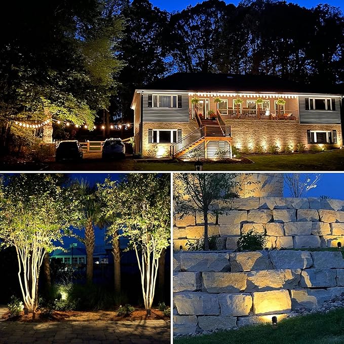 SUNVIE All-In-One LED Landscape Lighting Kit, 3000K Waterproof Outdoor Uplights - Image 6