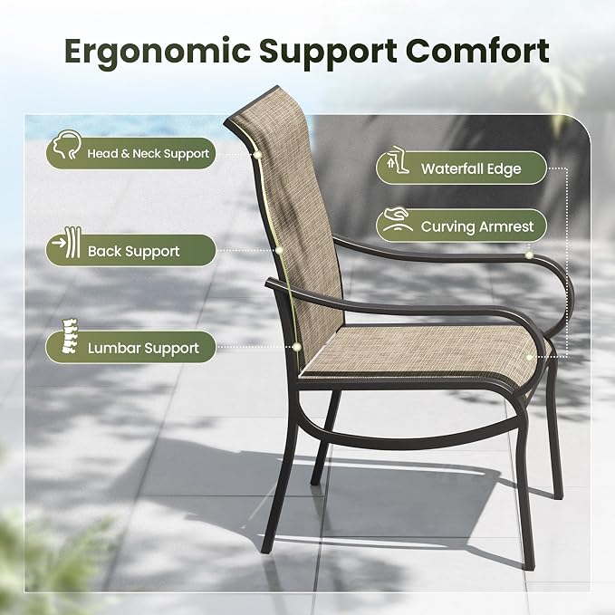 PHI VILLA 9 Piece Patio Dining Set, Expandable Table - Image 7
