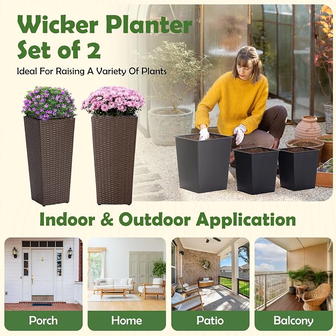 Idzo All Weather Wicker Planters - Image 6