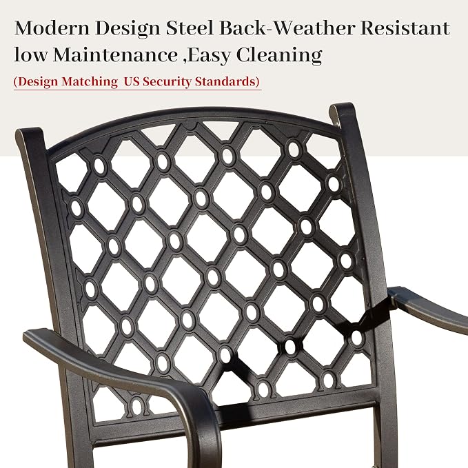 Domi 7 Pieces Patio Dining Sets All-Weather Metal Outdoor Modern Dining Sets - Image 2