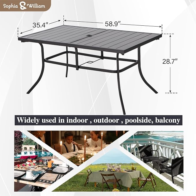 Sophia & William Outdoor Patio Table - Image 3