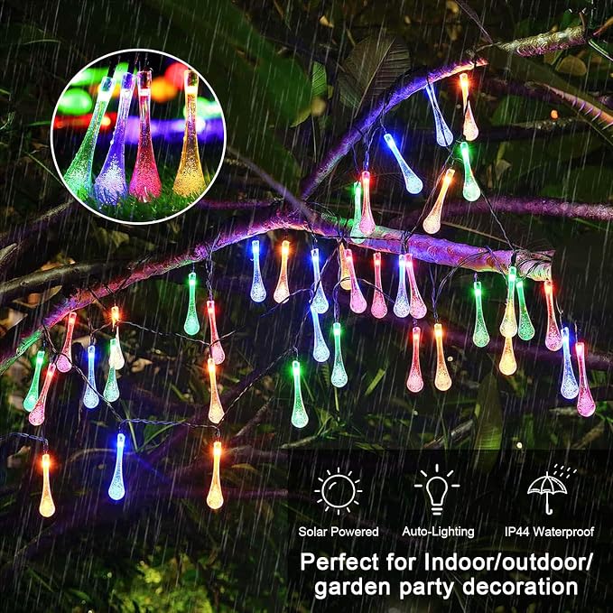 JMEXSUSS 2 Pack Solar String Lights Outdoor Waterproof, Total 41.6FT 60 LED - Image 3