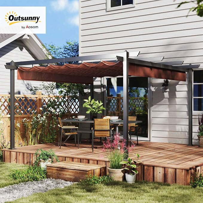 Outsunny 13' x 13' Retractable Pergola Canopy - Image 2
