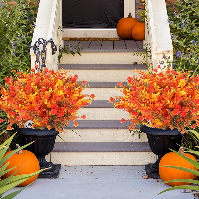 AGIRL 12 Bundles Artificial Fall Flowers Outdoor Indoor Decoration, No Fade - Image 5