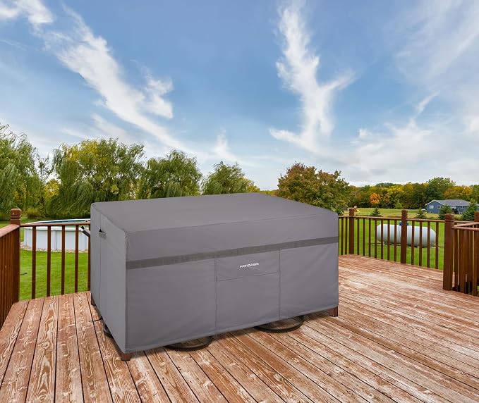 Patio Table Covers Waterproof Rectangular, Hickory Patio Furniture Cover Gray - Image 6