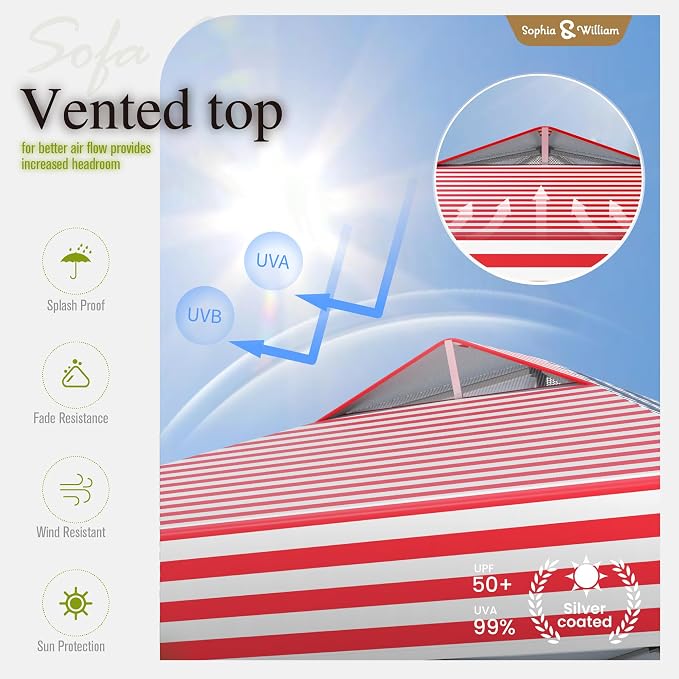 Sophia & William Canopy Tent Pop Up 10x10 ft, One Person Push Set Up Tent - Image 2