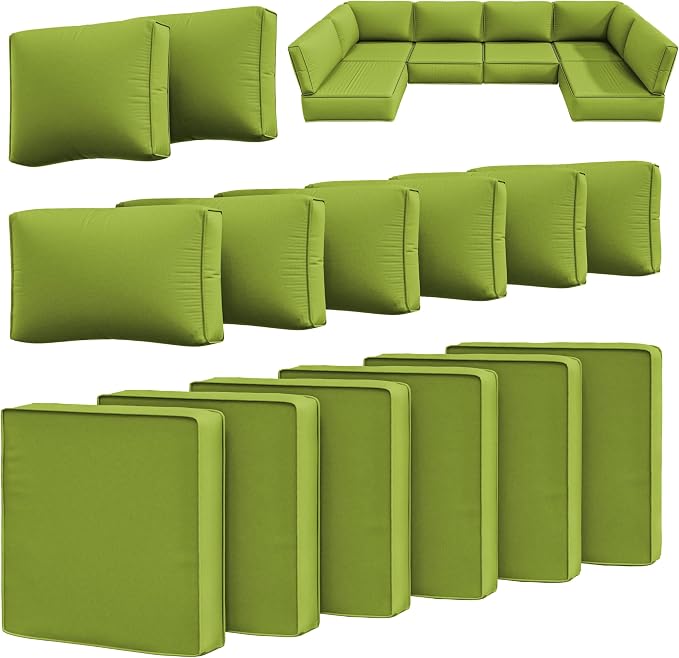 14 Pcs Outdoor Cushion Slipcovers Outdoor Patio Cushion Covers Replacement by Snubbull