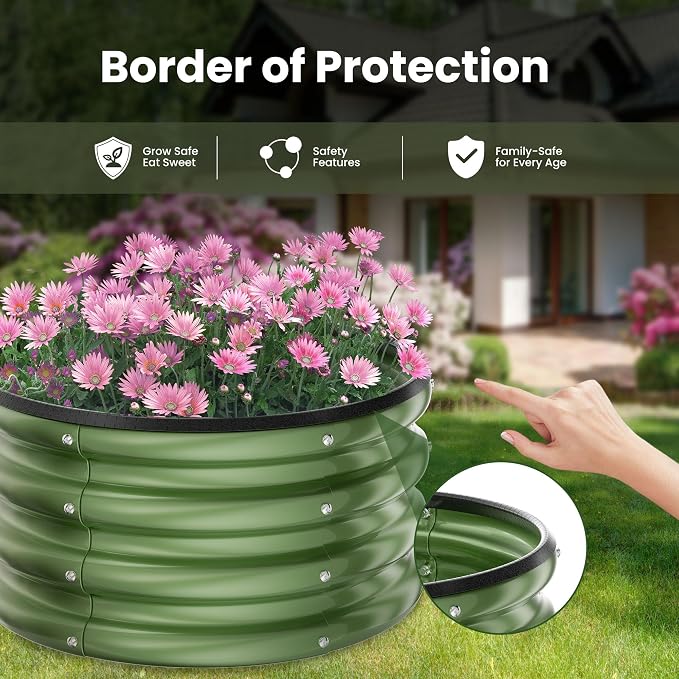 ZXZYHFTY Round Galvanized Raised Garden Bed kit, Round Large Metal Raised - Image 2