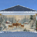 Winter Garage Door Banner 6x13FT, Winter Deer in Snowy Forest by ANNAQUEEN