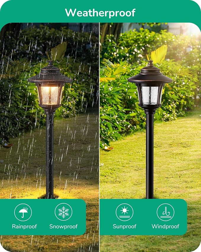EDISHINE Low Voltage Landscape Lighting, 12V 3W 120LM 3000K Seed Glass Outdoor - Image 4