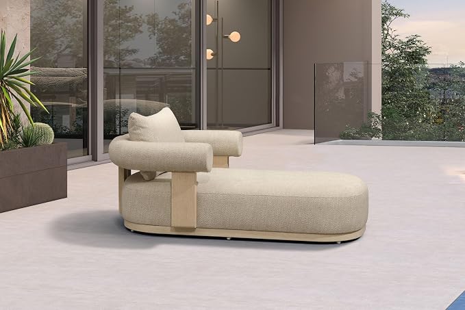 PURPLE LEAF Outdoor Chaise Lounge 1 Piece Chair Modern Aluminum Lounger Daybed - Image 9