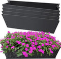 4PCS 24Inch Rectangle Window Box Liner Felt Planter Basket Liner Insert Black by Fantang