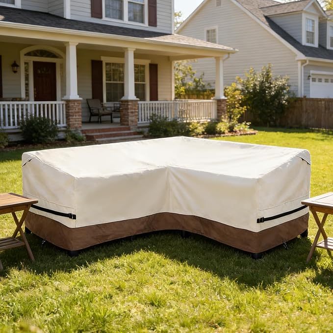 okcool Outdoor Sectional Sofa Cover Waterproof-V-Shaped Patio Furniture Covers - Image 7