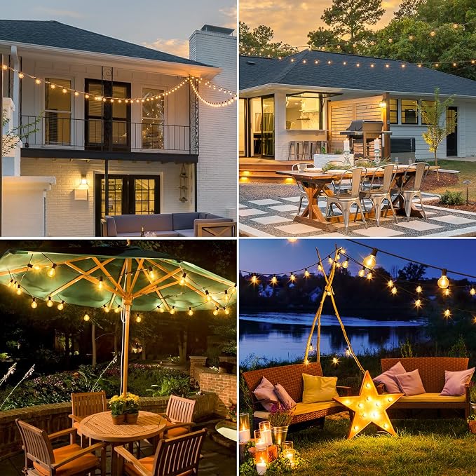 Mlambert 50Ft Outdoor String Lights, G40 Globe Patio Lights - Image 4