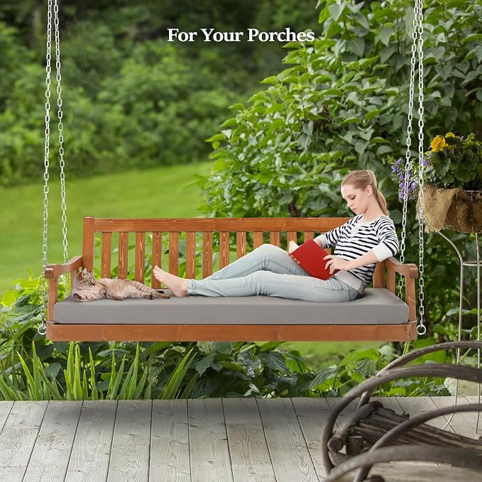 VINGLI Upgraded 6 FT Pine Wood Porch Swing Daybed, Heavy Duty 880 LBS Patio - Image 5