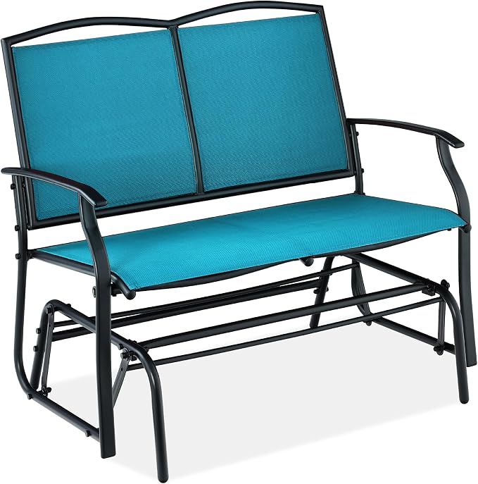 Best Choice Products 2-Person Outdoor Patio Swing Glider Steel Bench Loveseat by BestChoiceProducts