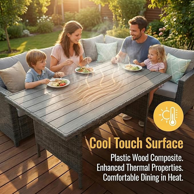 Wisteria Lane 7 Piece Patio Furniture Set, High Curved Back Wicker Patio - Image 6