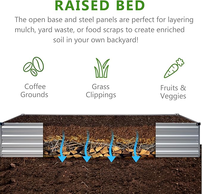 2PCS 10x3x1ft Galvanized Raised Garden Bed Kit, Metal Planter Box - Image 3