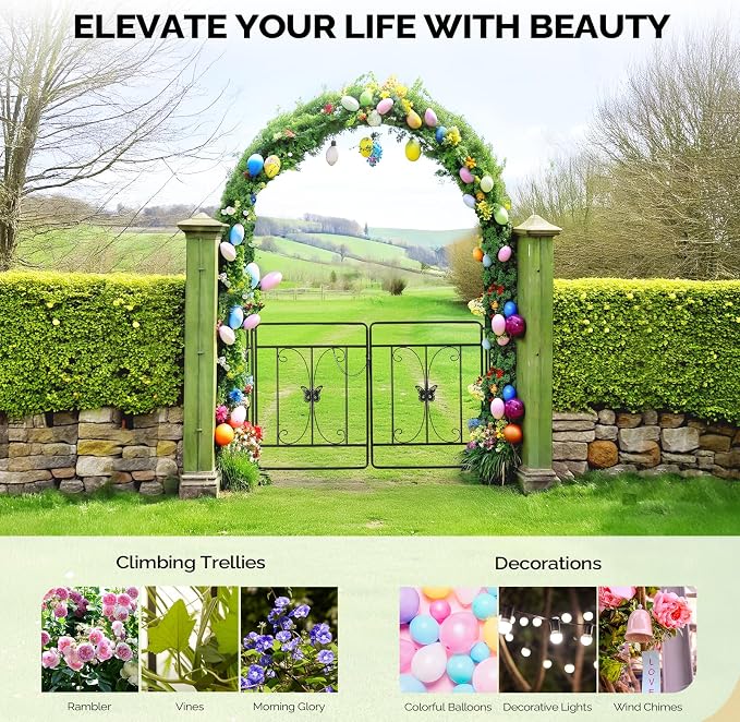 VINGLI Garden Arbor Arch, Wedding Arch Archway - Image 6