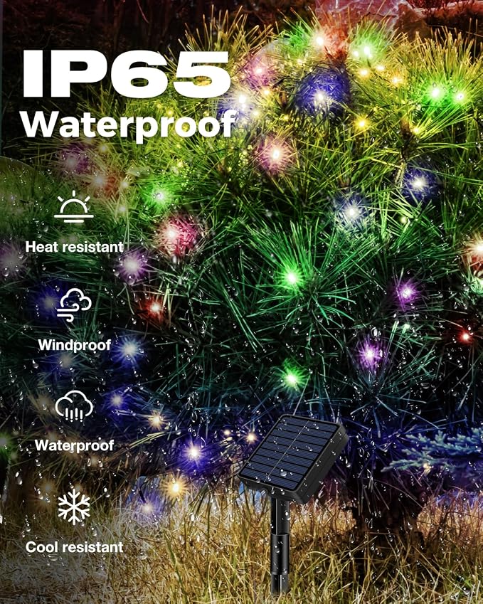 3 Pack Solar Fairy Lights for Outside Waterproof, 49FT/15M 150LED Solar String - Image 3