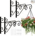 4 Pack 16 Inch Plant Hangers Outdoor Bracket, Indoor Wall Mount Metal Heavy by PROWORX