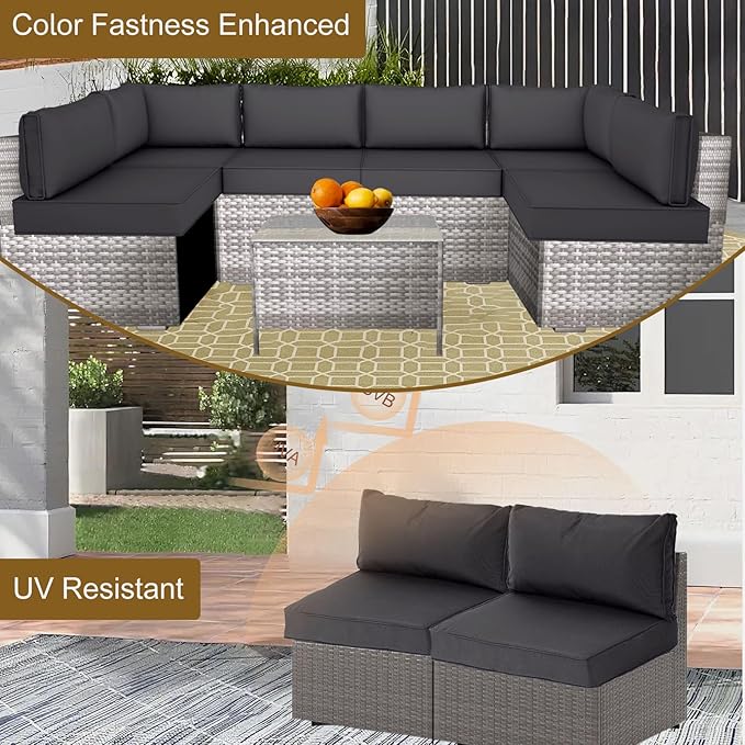 14 Piece Outdoor Patio Cushion Cover Replacement, Waterproof Patio Cushion - Image 5