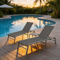 Kozyard 3-Pieces Patio Lounge Set, 2 Foldable Adjustable Lounge Chairs and Side by Kozyard