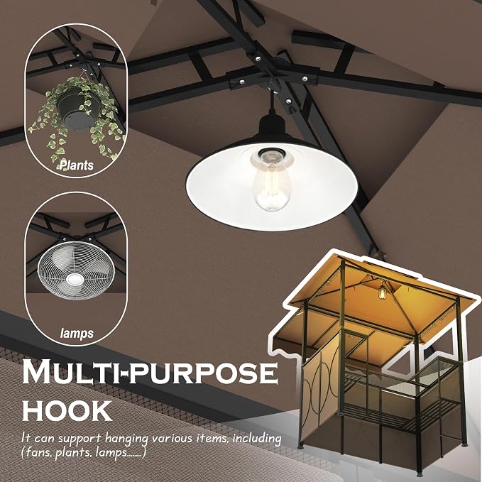 Grepatio 3 Piece Patio Bar and Grill Set, Grill Gazebo - Image 8