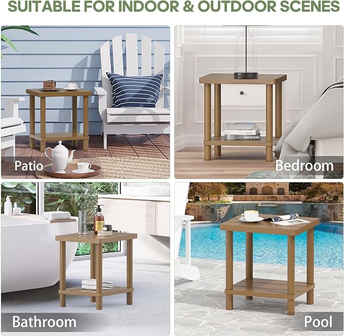 Outdoor Side Table, 2-Tier Small Outdoor Table - Image 6
