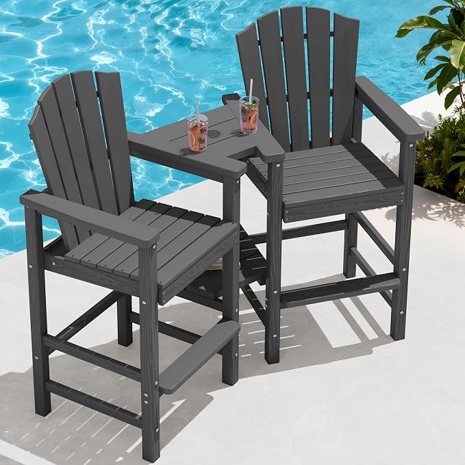 KINGYES Tall Adirondack Chair Set of 2, All-Weather HDPE Outdoor Adirondack - Image 10