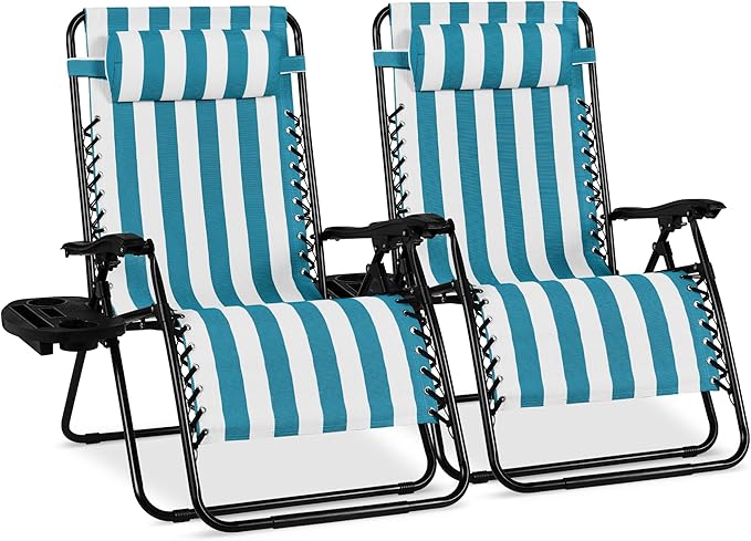 Best Choice Products Set of 2 Extra Wide Adjustable Steel Mesh Zero Gravity by BestChoiceProducts