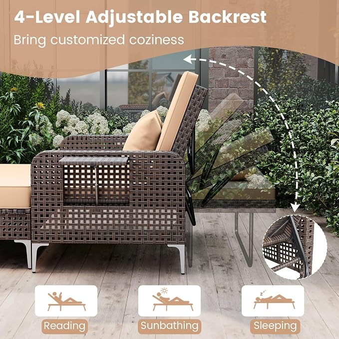 Tangkula Patio Rattan Daybed - Image 5