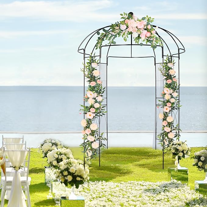 Garden Arbor, 9FT Metal Garden Arch - Image 5