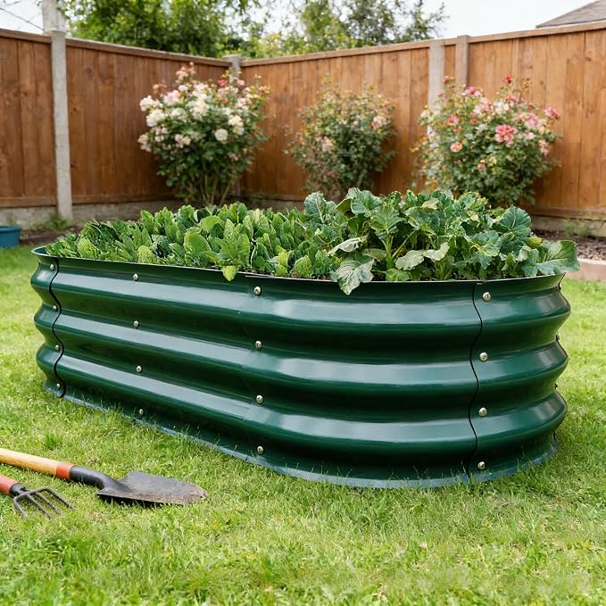 Gardmax Galvanized Raised Garden Bed, Lightweight Planter Boxes Outdoor - Image 8