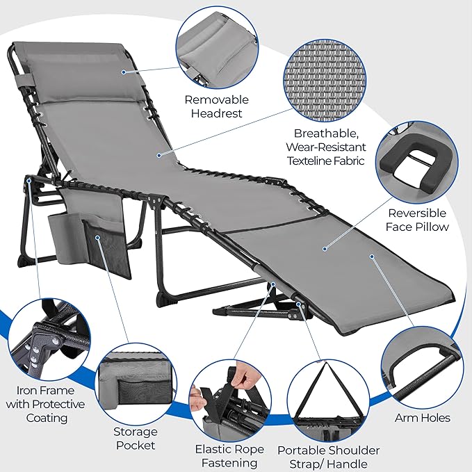 Yaheetech 22.4" Tanning Chair - Image 4