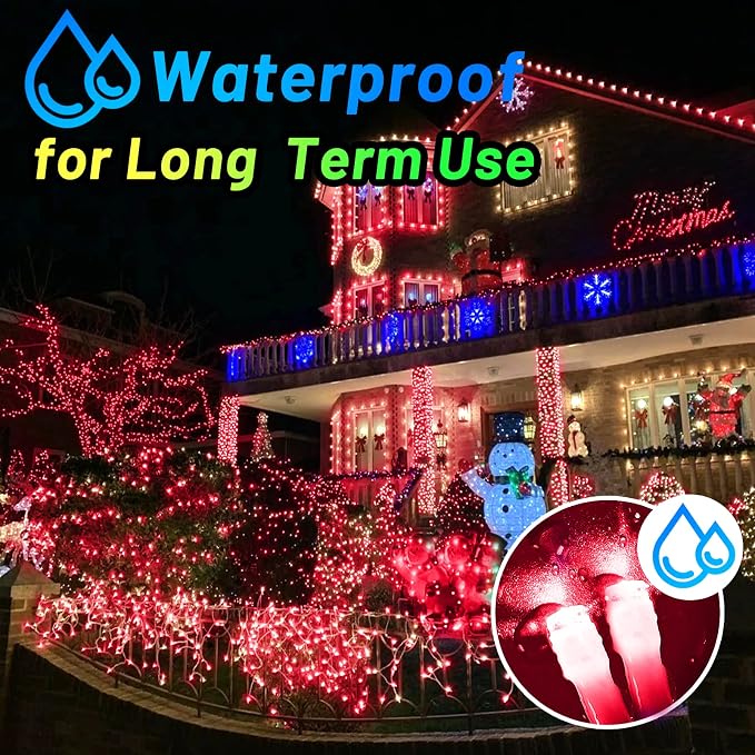 KNONEW Outdoor Christmas Lights 300 LED 99ft String Lights 8 Modes & Memory - Image 5