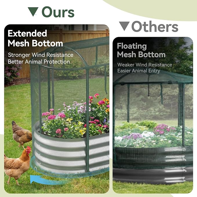 Raised Garden Bed with Self-Watering System, Oval Galvanized Raised Beds - Image 3