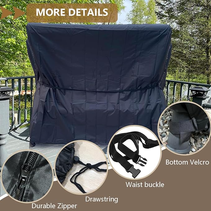 FLYMEI Outdoor Swing Cover 3 Triple Seater Hammock Cover - Image 5