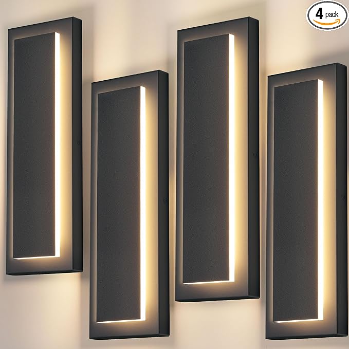 4 Packs Modern Exterior Lighting Fixtures, 16 in Long Outside Lights by ZSMAIKU