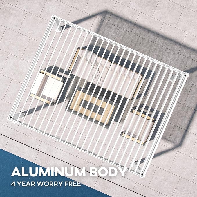 Mirador 111S Round Louvered Pergola Gazebo, 10Ft x 13Ft, Full Aluminum Frame - Image 3