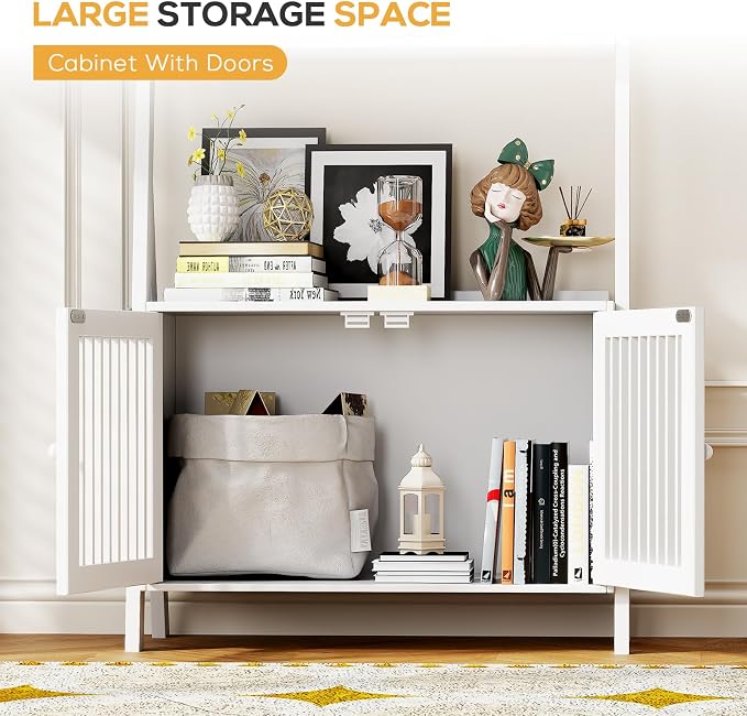 4-Tier Ladder Shelf with Drawers 59.5"H x 24.8"L x 10.6"W, Ladder Bookshelf - Image 4