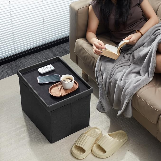AmasSmile 2Pack Gray Ottoman - Image 4