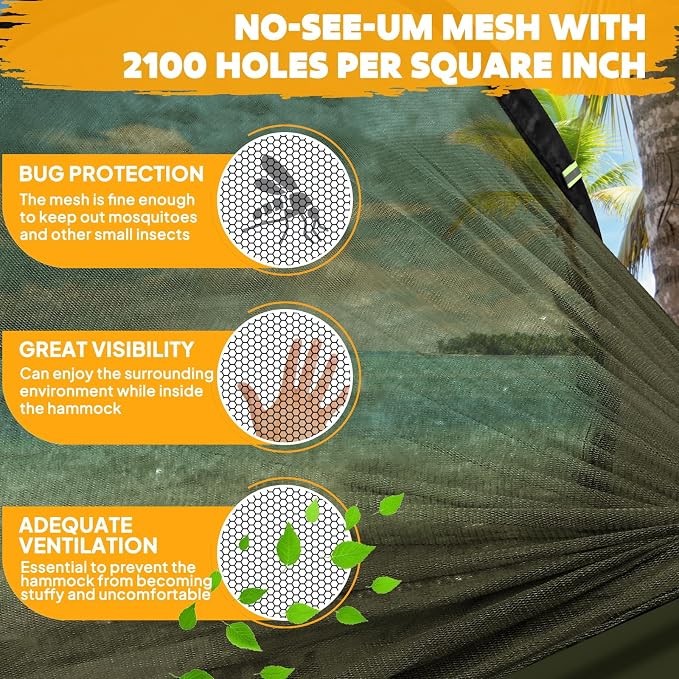 Chihee Ultra-Light Travel Camping Hammock Pop-up Net Hammock 660lbs Load - Image 5