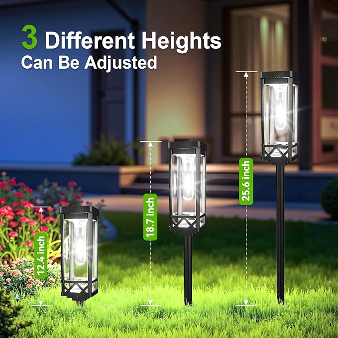 KOOPER Taller Solar Pathway Lights Outdoor, 8 Pack Upgraded Brighter Solar - Image 7